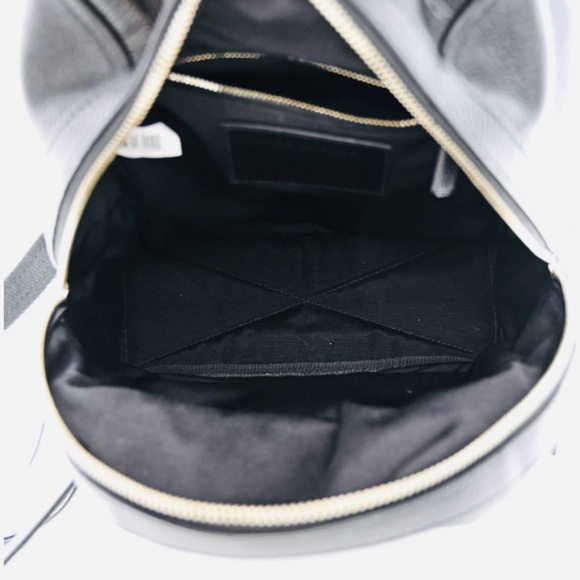 Marc Jacobs Unisex Black Pebbled Leather Backpack with 